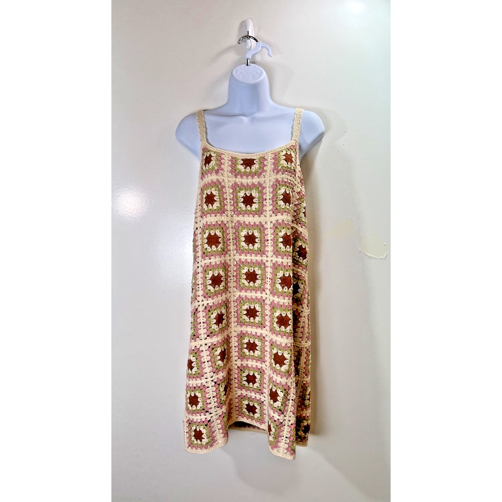 Women’s Crochet Dress Size S Multicolor California Boho Festival Coachella NWTS